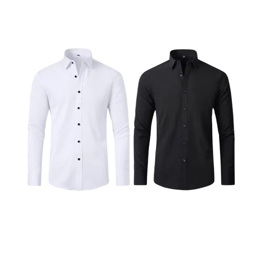 Camisa BusinessFlex para Hombre con Tejido Elástico - [¡COMPRA 1, OBTÉN 2!] + Envío Gratis