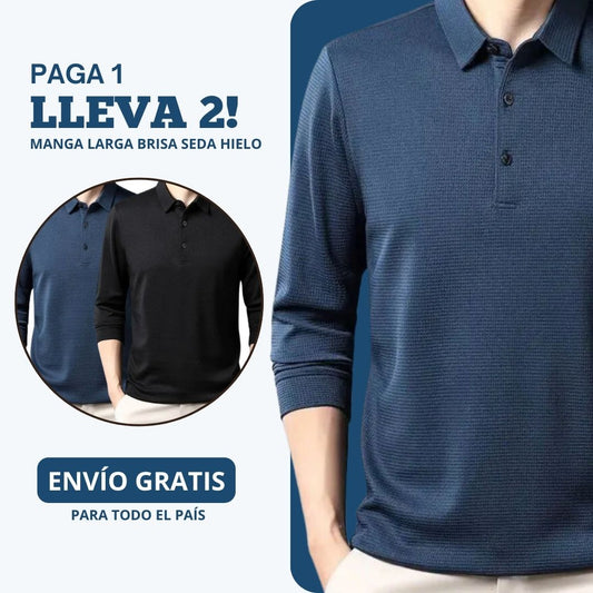 Camisa Polo Manga Larga Brisa Seda Hielo - [¡COMPRA 1 Y LLEVA 2!]