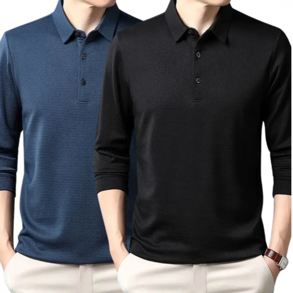 Camisa Polo Manga Larga Brisa Seda Hielo - [¡COMPRA 1 Y LLEVA 2!]